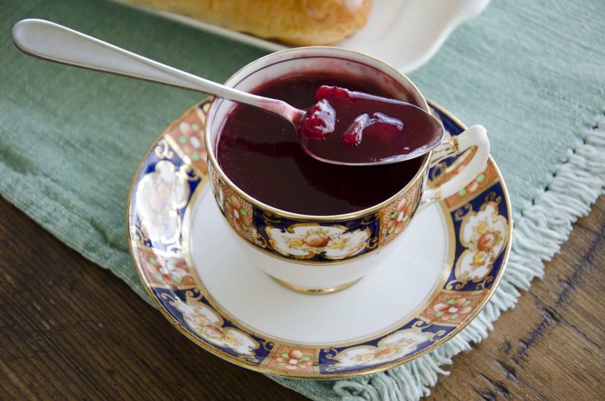 Colada Morada with Fruit | ©Angela Drake Colada Morada with Fruit | ©Angela Drake