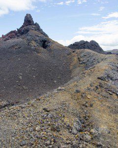 Ochre rock on the trail