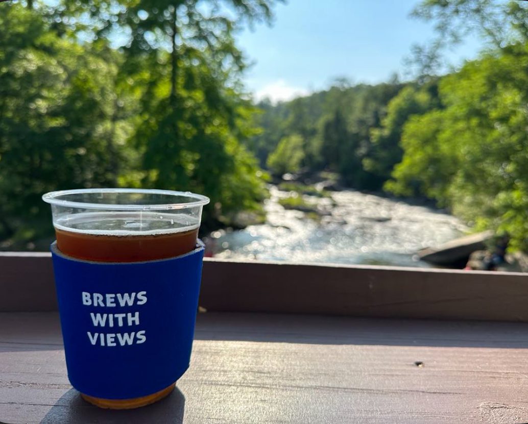 View from Chimney Rock Brewing, Western North Carolina in Summer 2024