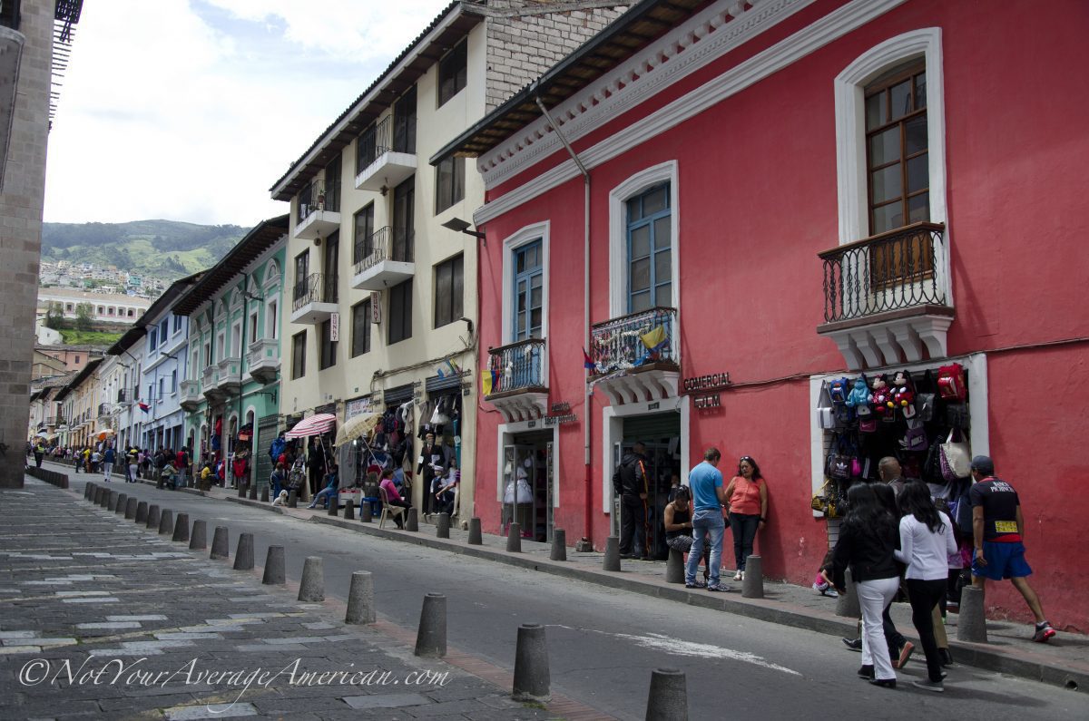 Colorful buildings, Quito Historic Center, Ecuador Colorful buildings, Quito Historic Center, Ecuador