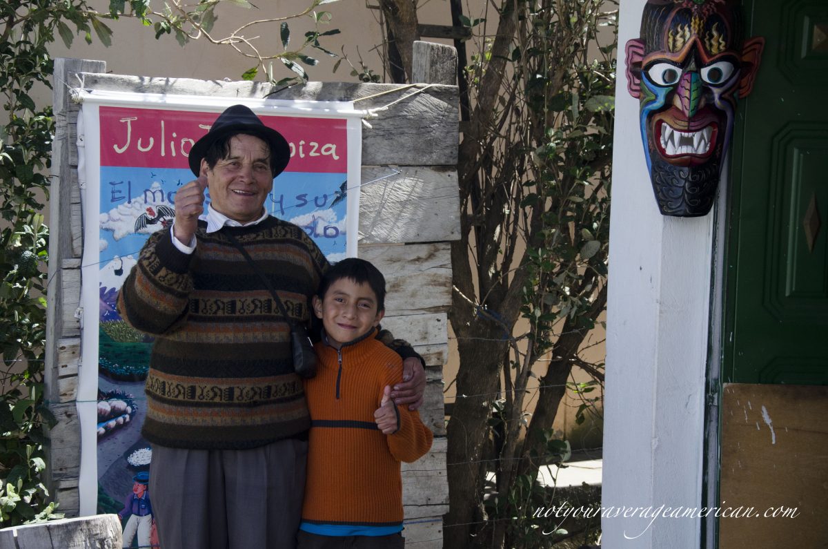 Julio Toaquiza and his grandson, Danny. Julio Toaquiza and his grandson, Danny.