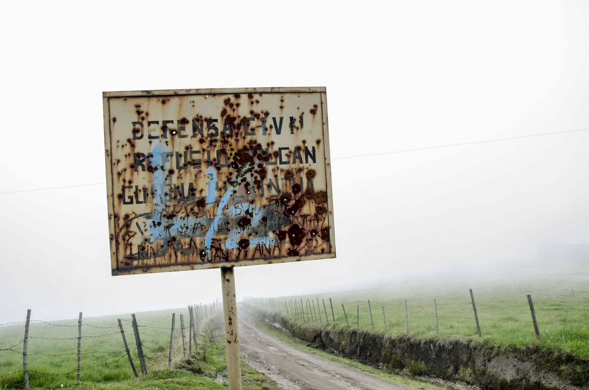 Old Sign, Road to the Refugio of Guagua Pichincha Old Sign, Road to the Refugio of Guagua Pichincha