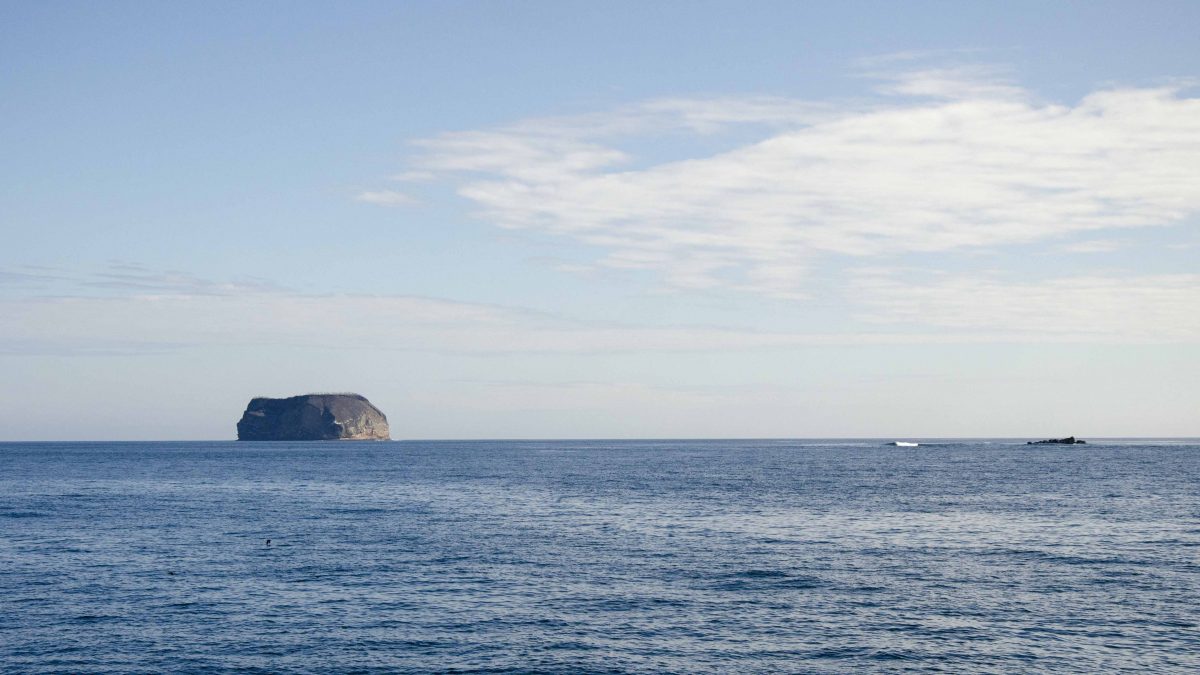 A Daphne, one of two islands just off the coast of Santa Cruz, the Galapagos. A Daphne, one of two islands just off the coast of Santa Cruz, the Galapagos.