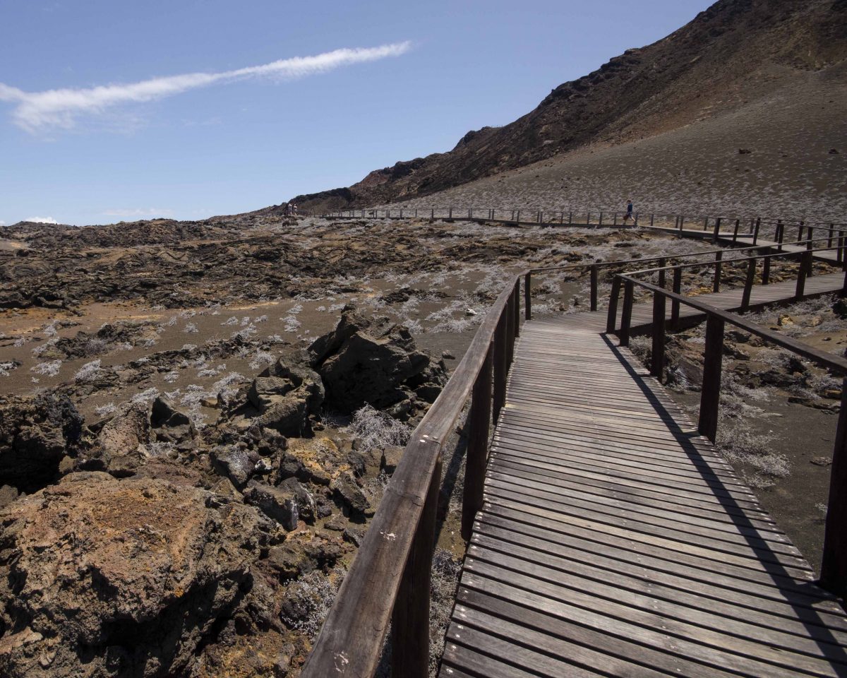 Wooden Trail on Bartolome Island, the Galapagos. Wooden Trail on Bartolome Island, the Galapagos.