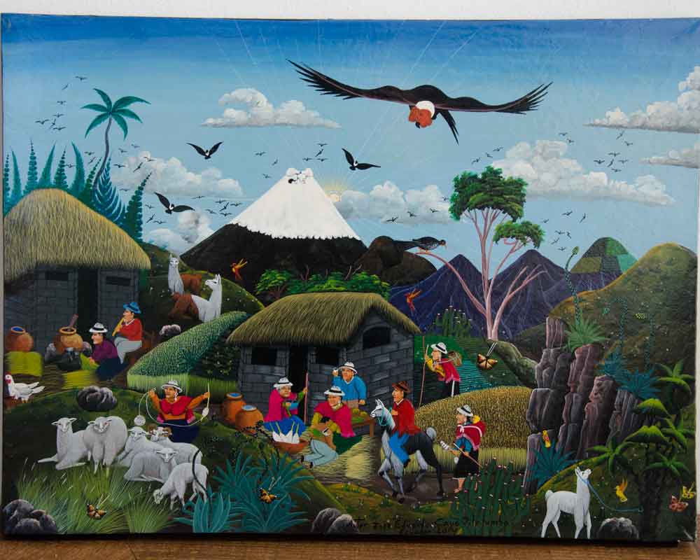 Folkart from Tigua, Ecuador, by Jose Eduardo Cayo Pilalumbo Folkart from Tigua, Ecuador, by Jose Eduardo Cayo Pilalumbo