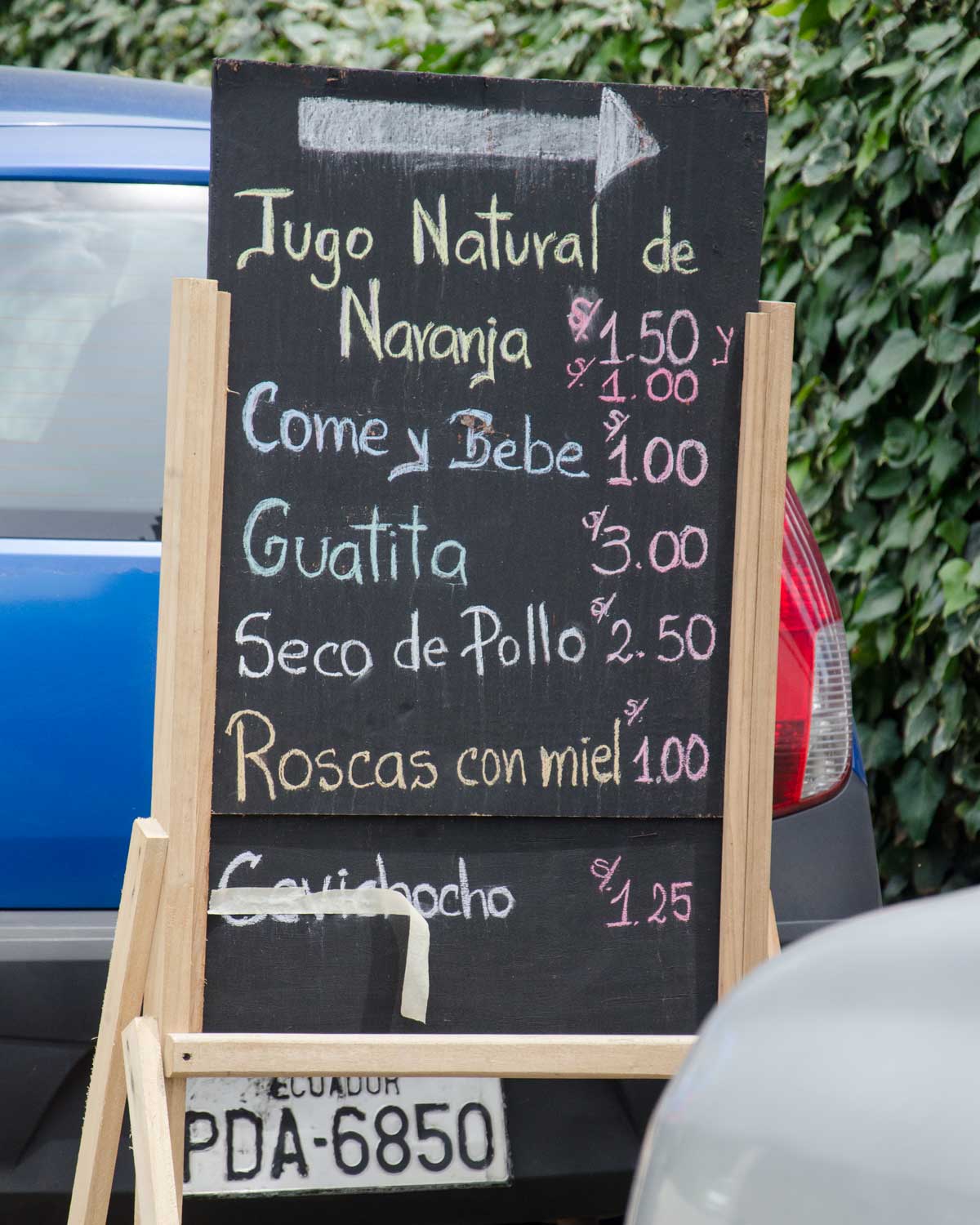 Menu of the Day Menu of the Day, La Casa de La Empanada, Nono, Ecuador | ©Angela Drake