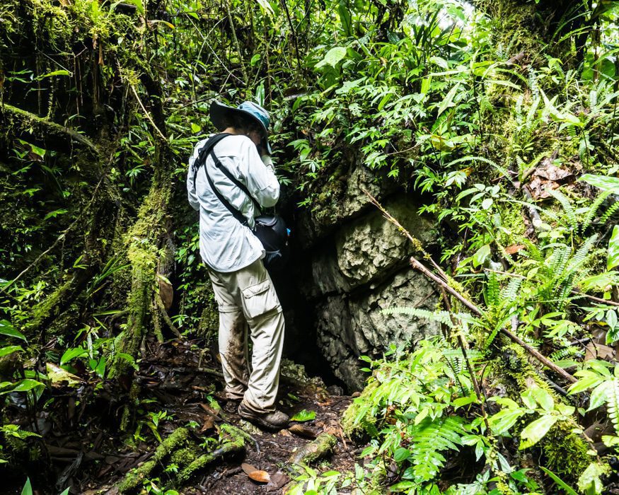 Angie wearing the infamous white shirt in the jungle|© Ernest Scott Drake